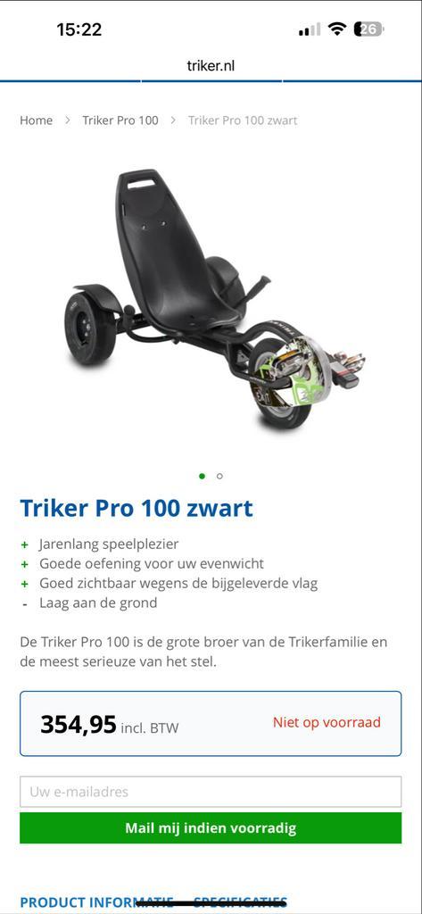 Triker Pro 100 - Dynamite Zwart - Uitdagend & Wendbaar!, Kinderen en Baby's, Speelgoed | Buiten | Skelters, Gebruikt, Overige merken