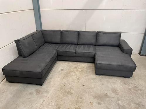 Hele mooie luxe zwarte u bank - GEREINIGD!!!, Huis en Inrichting, Banken | Bankstellen, Zo goed als nieuw, Hoekbank, Vierpersoons of meer