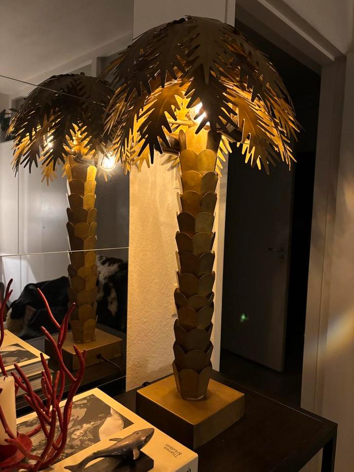 HK Living Palm Lamp, Huis en Inrichting, Lampen | Vloerlampen, Gebruikt, Minder dan 100 cm, Metaal, Ophalen