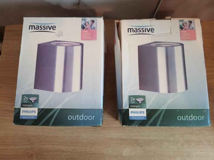 philips massive dover buitenlamp nieuw in doos, Tuin en Terras, Buitenverlichting, Nieuw, Wandlamp, Aluminium, 50 tot 250 watt
