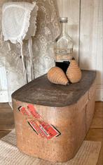 Brocante oude spanen doos met etiketten, Antiek en Kunst, Ophalen of Verzenden