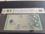 5 ringgit Maleisië 2004 PMG 66 polymeer, Ophalen of Verzenden
