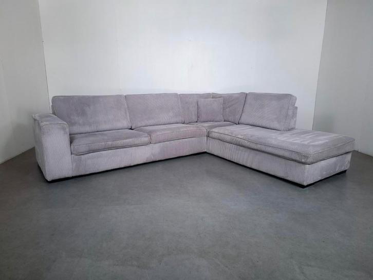 Hoekbank van Zachte Ribstof | GRATIS BEZORGING | Gereinigd, Huis en Inrichting, Banken | Complete zithoeken, Zo goed als nieuw