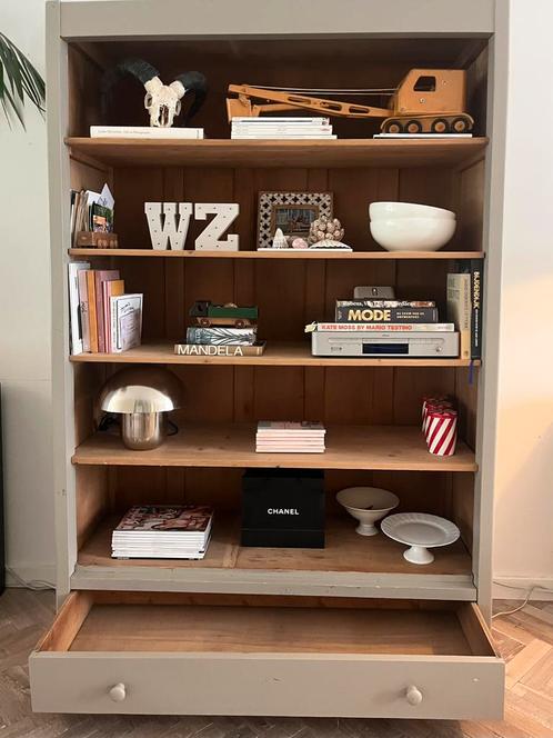 Leuke open boeren boekenkast/ vitrinekast, Huis en Inrichting, Kasten | Boekenkasten, Zo goed als nieuw, 50 tot 100 cm, Minder dan 100 cm