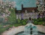 Handgeschilderd schilderij met acrylverf. Klassiek landhuis., Antiek en Kunst, Kunst | Schilderijen | Modern, Ophalen