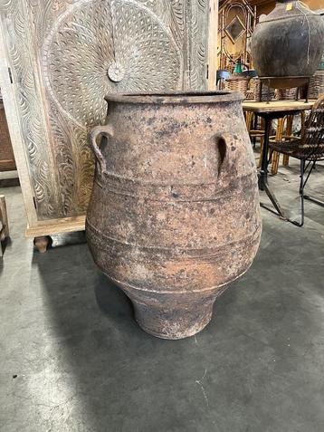 Antieke Spaanse Kruik Terracotta 18e Eeuws Uniek Exemplaar beschikbaar voor biedingen