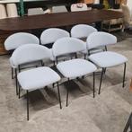 Eetkamerstoel Jannet Bouclé, kleur Lichtblauw van Nohr, Ophalen, ., Zwart, Nieuw