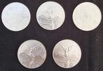 5x 1 oz Libertad Mexico Zilver Munten 2014, Ophalen of Verzenden, Zilver