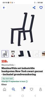 Industriële Bankpoten New York - Zwart  nieuw in doos, Tafelpoot, Minder dan 50 cm, Nieuw, Minder dan 50 cm