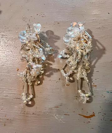 Vintage kristallen aurora borealis oorbellen oorhangers boho beschikbaar voor biedingen