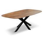 Deens ovale tafel mango middenbruin japandi 200/220 en 240cm, Ophalen, 100 tot 150 cm, Teakhout, Vijf personen of meer