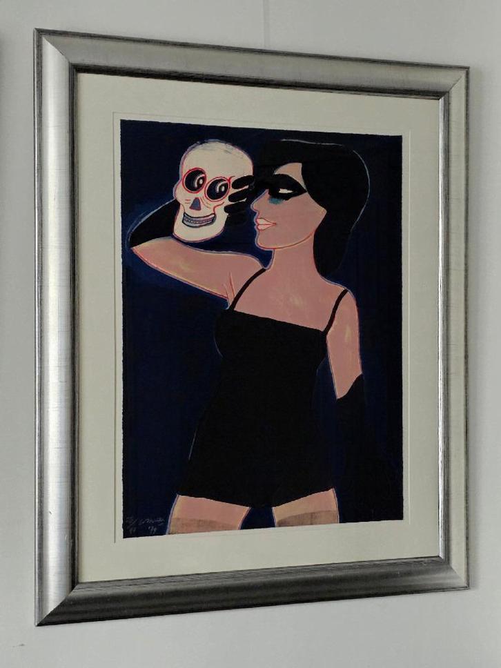 Corneille - Vrouw en schedel - Gesigneerd - 1979 - 23/90, Antiek en Kunst, Kunst | Litho's en Zeefdrukken, Ophalen of Verzenden