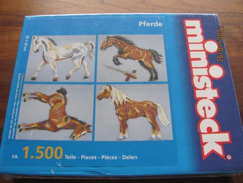 NIEUW in folie knutselset MINISTECK 1500delig PAARDEN 4-in-1, Hobby en Vrije tijd, Ministeck, Nieuw, Box-set, Ophalen of Verzenden