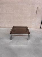 1970s chrome and smoked glass coffee table, Ophalen of Verzenden