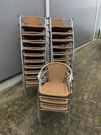 Stapelbare aluminum terrasstoelen wicker terras stoelen., Verzenden, Gebruikt, Aluminium, Stapelbaar