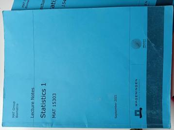 Lecture notes statistiek 1 en 2 beschikbaar voor biedingen
