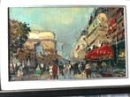 Impressionistisch schilderij Parijs. Gesigneerd., Antiek en Kunst, Ophalen of Verzenden