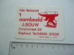 sticker oud T AAMBEELD J Bouw Striphout dorpsstraat 38 retro, Verzamelen, Ophalen of Verzenden, Zo goed als nieuw, Bedrijf of Vereniging