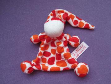  TIAMO DE KANDEEL Knuffeldoekje POPJE. ROOD BONT **Nieuw** beschikbaar voor biedingen
