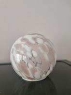 Lichtbol glas, roze / wit / transparant, werkend op batterij, Ophalen of Verzenden, Zo goed als nieuw, Glas, Minder dan 50 cm