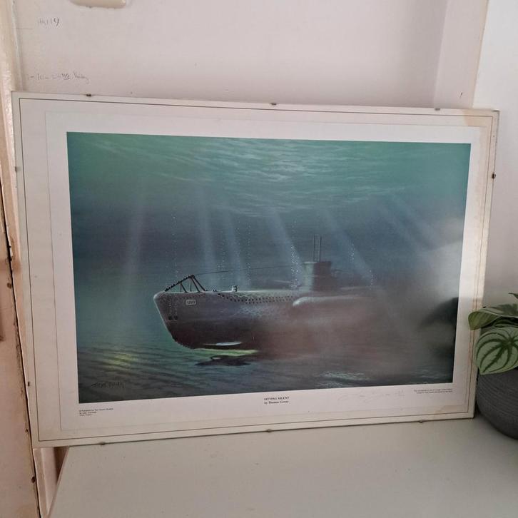 Ingelijste gesigneerde print Sitting Silent van Thomas Gower, Antiek en Kunst, Kunst | Overige Kunst, Ophalen