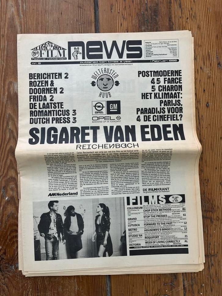 Rotterdam Film Festival 1986: COMPLEET, Verzamelen, Tijdschriften, Kranten en Knipsels, Krant, 1980 tot heden, Ophalen