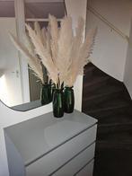 Twee groene Mica vazen - Zo goed als nieuw!, Ophalen of Verzenden, Minder dan 50 cm, Groen, Glas