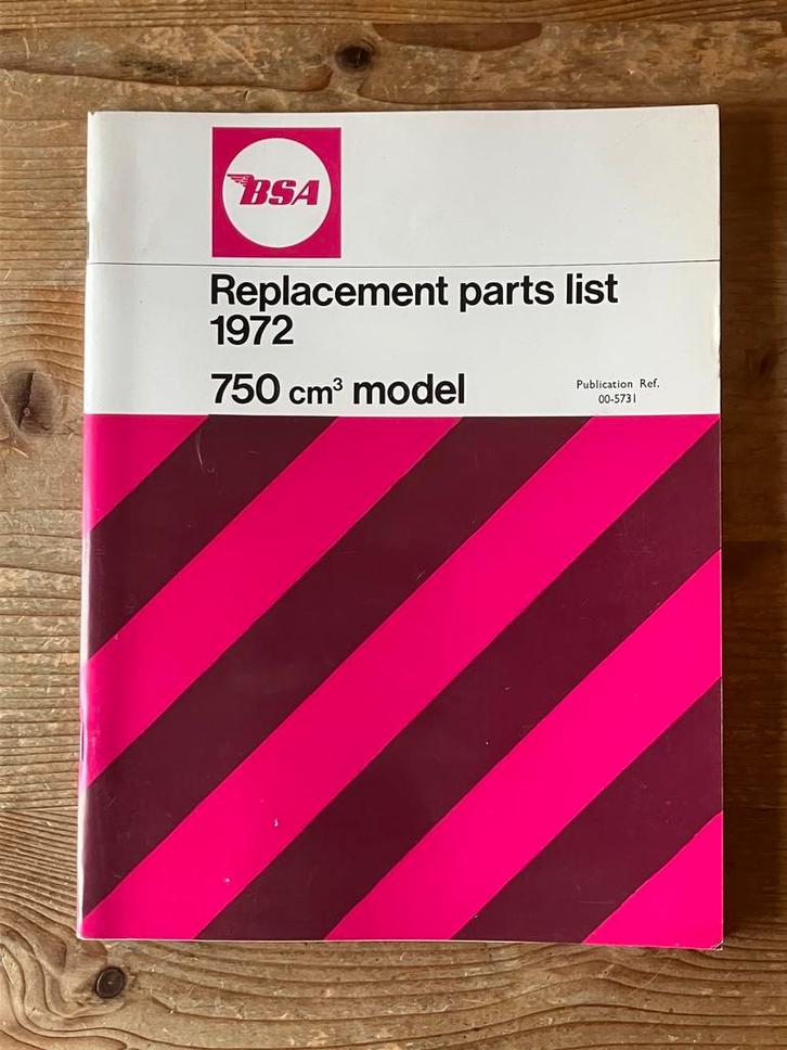 1972 BSA A75 Rocket 3 Replacement parts list, Boeken, Motoren, Ophalen of Verzenden