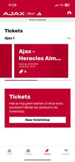 2 tickets naast elkaar lange zijde Ajax - Heracles Almelo, Tickets en Kaartjes, Losse kaart, Twee personen, Augustus