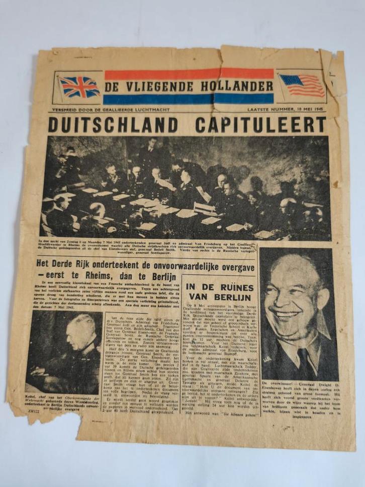 Luchtpamflet ww2 - De Vliegende Hollander - Mei 1945, Verzamelen, Militaria | Tweede Wereldoorlog, Nederland, Ophalen of Verzenden
