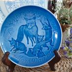 Deens blauw  bordje 1979 Vossen afbeelding vintage, Antiek en Kunst, Ophalen of Verzenden