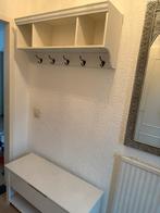 Witte Houten Kapstok Meubel met Bankje, Huis en Inrichting, Woonaccessoires | Kapstokken, Wandkapstok, Ophalen of Verzenden, Zo goed als nieuw