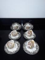 6 Royal Worcester Pallissy jachtservies kop en schotels, Verzenden, Zo goed als nieuw, Overige stijlen, Kop(pen) en/of Schotel(s)