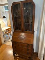 Art Deco Klepbureau/Secretaire met Opstand - Eikenhout, Antiek en Kunst, Ophalen