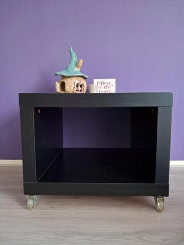 Zwarte bijzettafel/salontafel 55x55x45 cm beschikbaar voor biedingen