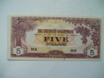 1181. Malaya, 5 dollars 1942 VF+++. beschikbaar voor biedingen