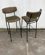 2 stuks groene horeca café restaurant barkrukken bar, Huis en Inrichting, Barkrukken, Ophalen, Met voetsteun, 60 tot 90 cm, Zo goed als nieuw