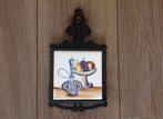 Retro vintage gietijzeren onderzetter met tegel, Huis en Inrichting, Woonaccessoires | Onderzetters, Ophalen of Verzenden, Zo goed als nieuw