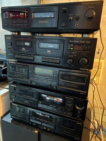 3x Pioneer akai sony cassette decks met nazicht 5 stuks beschikbaar voor biedingen