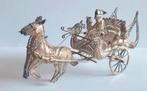 Miniatuur Filigrain Open Koets met paard Zilver 925, Antiek en Kunst, Ophalen of Verzenden, Zilver