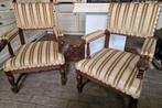 Gerestaureerde kasteel/ troon stoelen met leeuwenkoppen, Antiek en Kunst, Antiek | Meubels | Stoelen en Banken, Ophalen