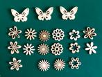 Houten vlinders en bloemen, Ophalen of Verzenden, Nieuw, Versiering of Embellishment