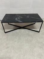 Salontafel Marmer Zwart 105x50x40 Industrieel Stalen Poot, 50 tot 100 cm, Rond, Nieuw, Savoire