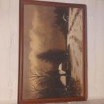 geschilderd op boord ruim 100 jaar oud., Antiek en Kunst, Kunst | Schilderijen | Klassiek, Ophalen of Verzenden