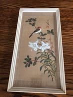 Vintage aquarel op zijde, Ophalen of Verzenden