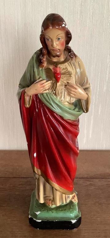 ️⭐️BROCANT JEZUS beeldje heilig hart van gips 32 cm hoog beschikbaar voor biedingen