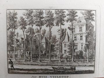 137 / Het Huis Vuilkoop in Schalkwijk Gravure uit 18e eeuw beschikbaar voor biedingen