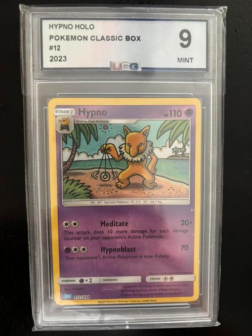 Hypno 012/034 Classic Box Holo UCG 9 MINT, Hobby en Vrije tijd, Verzamelkaartspellen | Pokémon, Zo goed als nieuw, Losse kaart