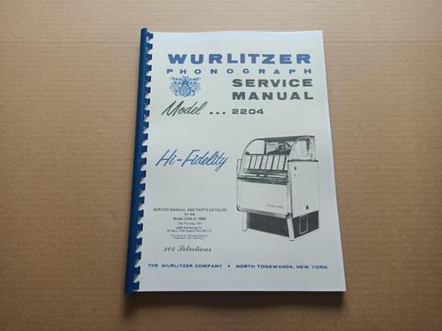 Service Manual: Wurlitzer 2204 (1958) jukebox nieuw !!, Verzamelen, Automaten | Jukeboxen, Nieuw, Wurlitzer, Voor 1950, Verzenden