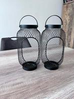 Windlicht decoratie, Huis en Inrichting, Woonaccessoires | Kandelaars en Kaarsen, 25 tot 50 cm, Zwart, Ophalen of Verzenden, Zo goed als nieuw